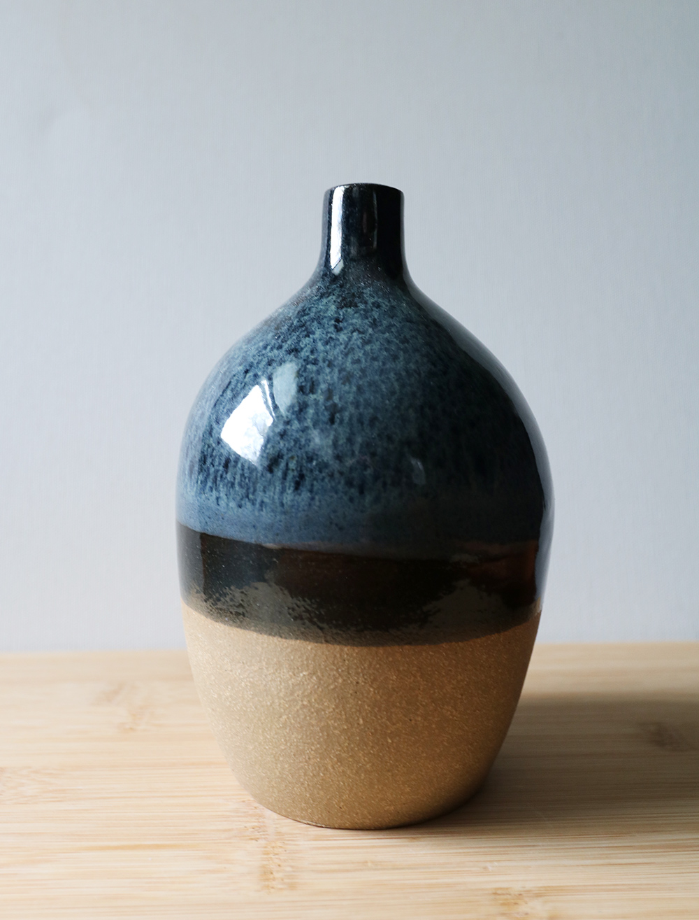 Blue & Black Striped Vase